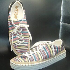 Sam Edelman Kavi Sneaker Size 7.5 M Striped Multicolor w/Espadrille edge UNWORN!
